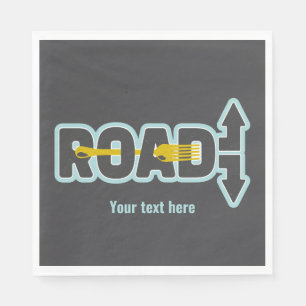 Serviette En Papier Fourche dans la route art texte typographique