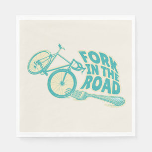 Serviette En Papier Fourche dans la rue Funny vélo