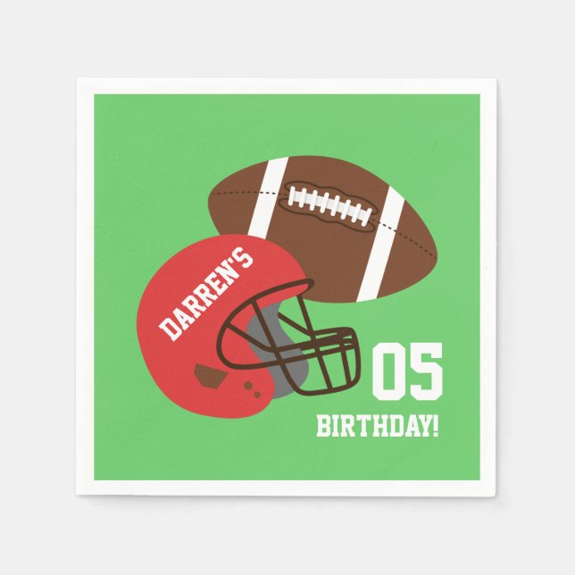 Serviette En Papier Fournitures American Football Anniversaire de enfa (Devant)