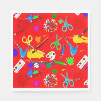 Serviette En Papier Fournitures d'art Serviettes rouges