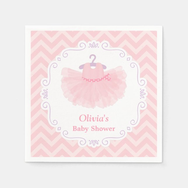 Serviette En Papier Fournitures de Baby shower pour filles Ballerina T (Devant)
