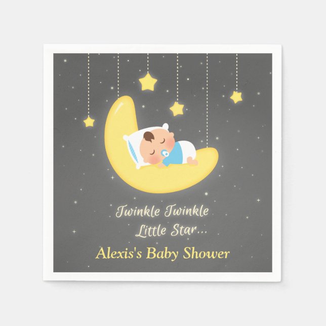 Serviette En Papier Fournitures de Baby shower Twinkle Twinkle Little  (Devant)
