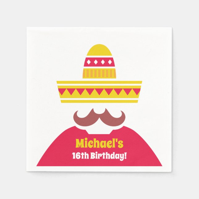 Serviette En Papier Fournitures de fête d'anniversaire de moustache de (Devant)