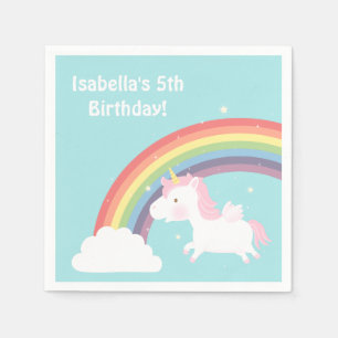 Serviette En Papier Fournitures de fête d'anniversaire Licorne Arc-en-