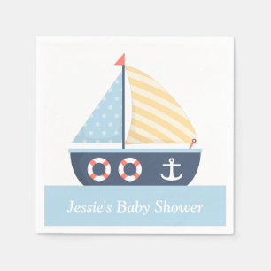 Serviette En Papier Fournitures élégantes de fête prénatale nautique p