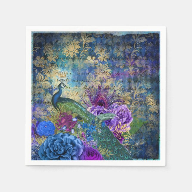 Serviette En Papier Fournitures Mariage Peacock Papier serviettes (Devant)