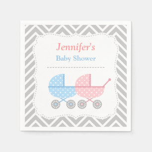Serviette En Papier Fournitures pour Baby Shower Jumeaux Poussettes Ro