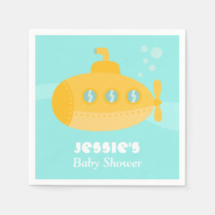 Serviette En Papier Fournitures pour Baby Shower Sous-Marin Jaune