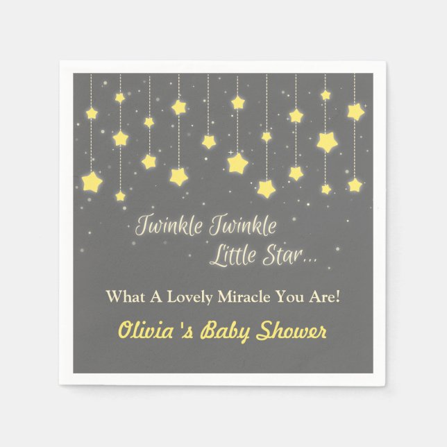Serviette En Papier Fournitures pour Baby Shower Twinkle Twinkle Littl (Devant)