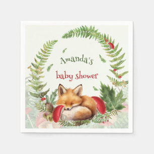 Serviette En Papier Fox Woodland baby shower animal