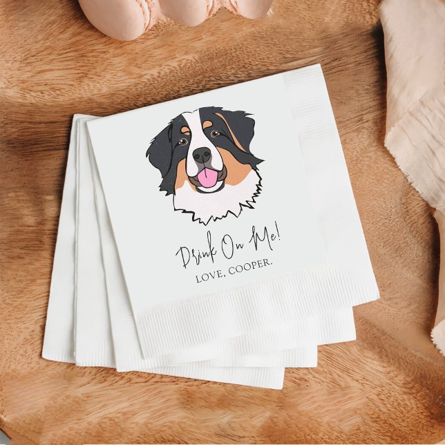 Serviette En Papier Foxhound Boire Sur Moi Chien Personnalisé Cocktail (Créateur téléchargé)