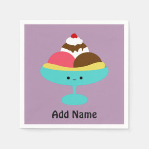 Serviette En Papier Fractionnement de banane mignonne