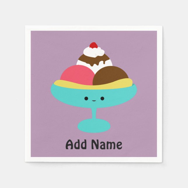 Serviette En Papier Fractionnement de banane mignonne (Devant)