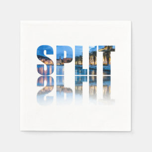 Serviette En Papier Fractionner le texte de la promenade en Croatie