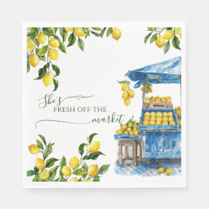Serviette En Papier Fraîche Du Marché Fête des mariées Citrus Citron