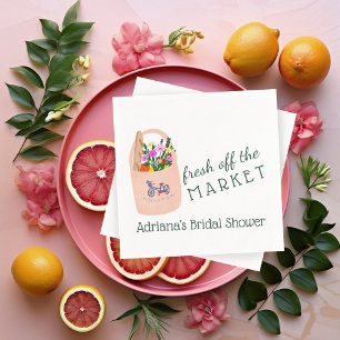 Serviette En Papier FRAÎCHEMENT ARRIVÉ DU MARCHÉ Douce Fête de Mariage