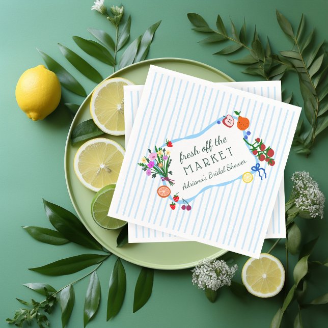 Serviette En Papier FRAÎCHEMENT ARRIVÉ SUR LE MARCHÉ Mignon mariage do (FRESH OFF THE MARKET Cute Custom Bridal Shower Napkins
)