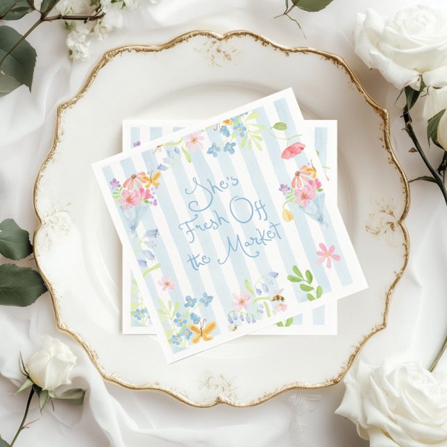 Serviette En Papier Fraîchement du Fleur sauvage du marché Aquarelle (Créateur téléchargé)