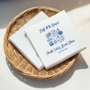Serviette En Papier Fraîchement Sorti du Marché Lavis Bleu pour Enterr