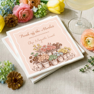 Serviette En Papier Fraîchement sortie du marché - Esquisse florale po