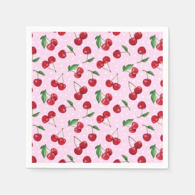Serviette En Papier Fraîches Cerises Douces (Devant)