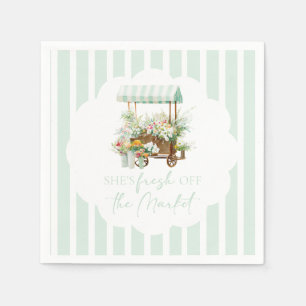 Serviette En Papier Frais débarqué du Marché Fleur Chariot Enterrement