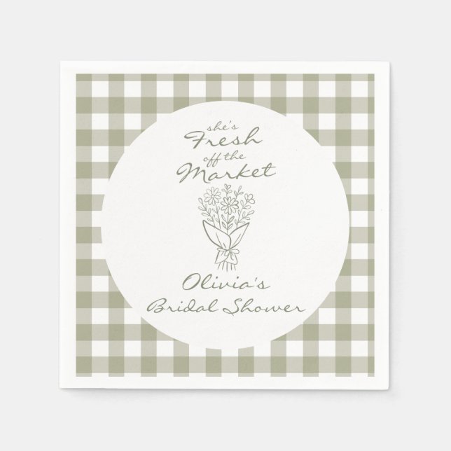 Serviette En Papier Frais émoulu du Marché : Shower de Mariée (Devant)