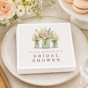 Serviette En Papier Frais Sorti du Marché Pot Floral Lavande Mariage
