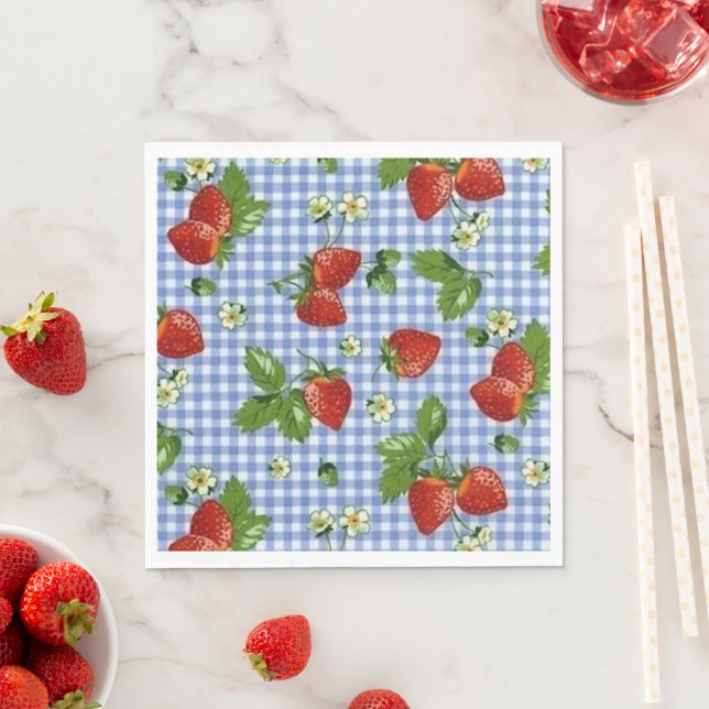 Serviette En Papier Fraise (En situation)