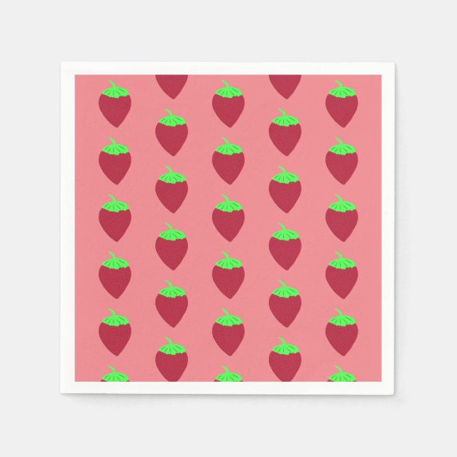 Serviette En Papier Fraise (Devant)