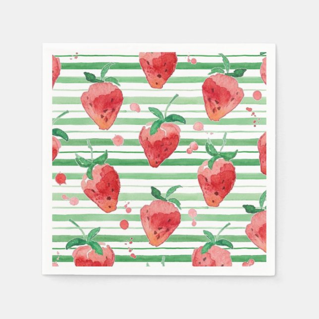 Serviette En Papier Fraise (Devant)