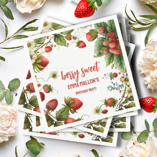 Serviette En Papier fraise 1er anniversaire Berry 1er