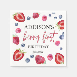 Serviette En Papier Fraise 1er Anniversaire Fête Berry 1er