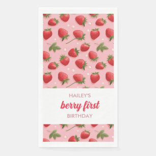 Serviette En Papier Fraise Berry Première fête d'anniversaire Napkin