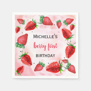 Serviette En Papier Fraise Berry Sweet Girl'Anniversaire