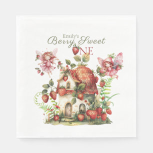 Serviette En Papier Fraise Berry Sweet Girls First Birthday