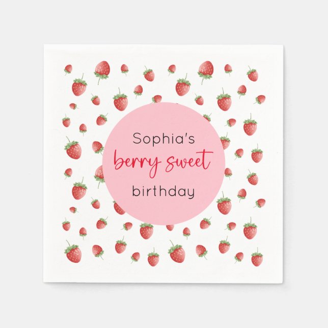 Serviette En Papier Fraise Birthday Berry Sweet (Devant)