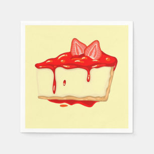 Serviette En Papier Fraise cheecake après-midi fête du thé