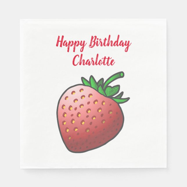 Serviette En Papier Fraise rouge (Devant)