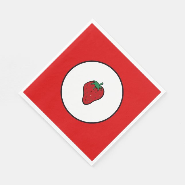 Serviette En Papier Fraise rouge (Coin)