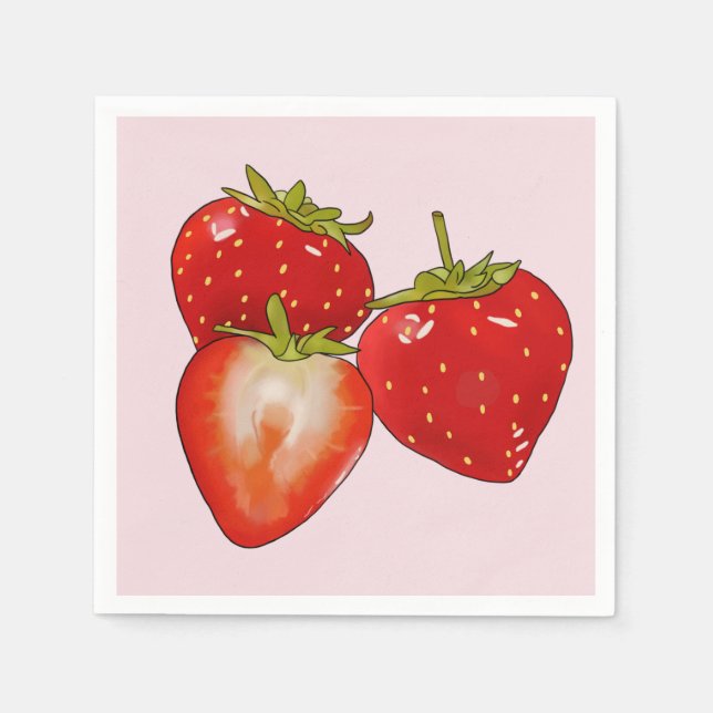 Serviette En Papier fraises (Devant)