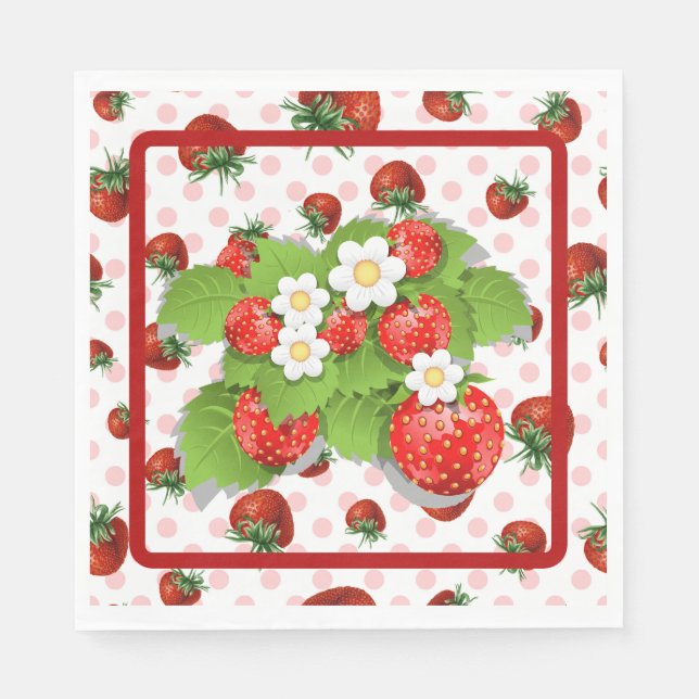 Serviette En Papier Fraises (Devant)