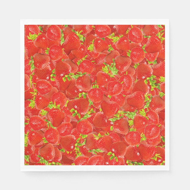 Serviette En Papier Fraises (Devant)