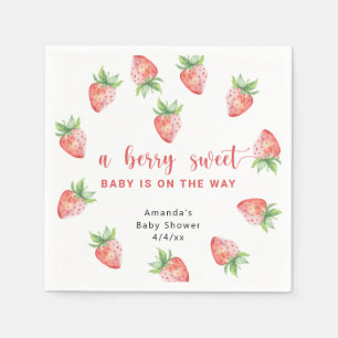 Serviette En Papier Fraises à l'aquarelle