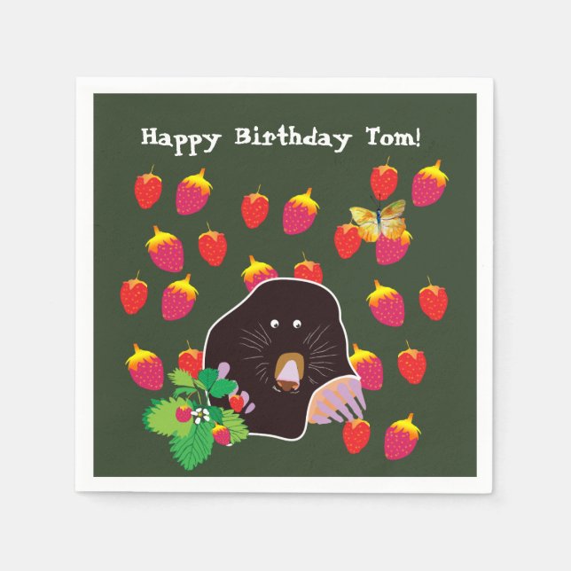 Serviette En Papier Fraises Mole Spring Personnalisées (Devant)