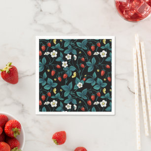 Serviette En Papier Fraises sauvages rouge/jaune/bleu/noir
