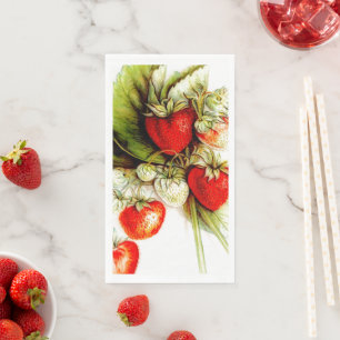 Serviette En Papier fraises Vintages