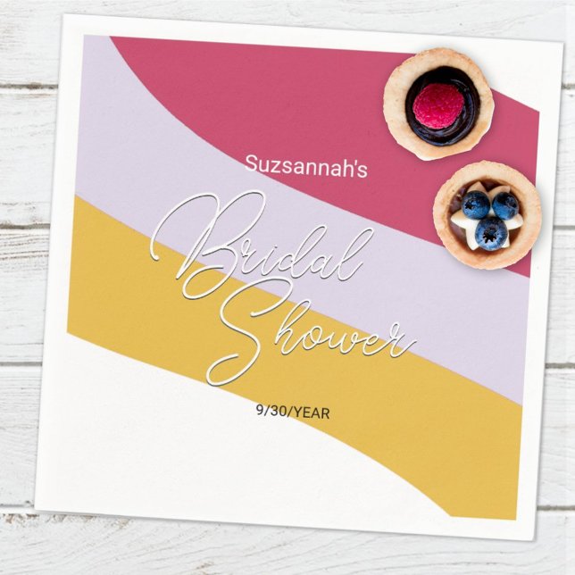 Serviette En Papier Framboise Violet Miel Flux horizontaux (Créateur téléchargé)