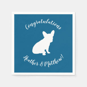 Serviette En Papier Français Baby shower Bulldog Français Frenchie Blu