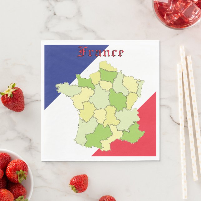 Serviette En Papier France Couleurs Et Carte Nationales (Créateur téléchargé)